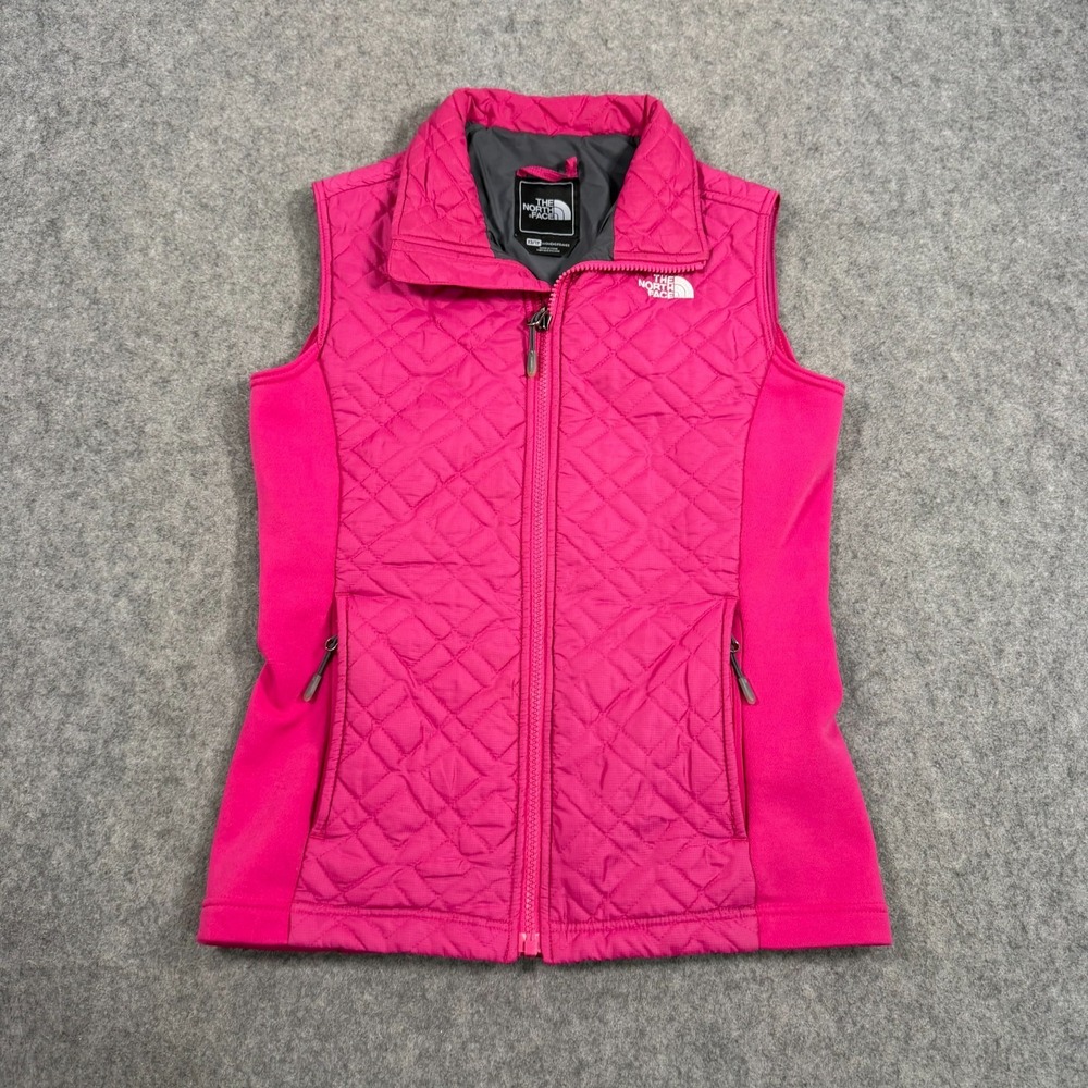 The North Hot Face Pink Quilted‎ Sleeveless Full Zip-Up Vest Women's Size XS